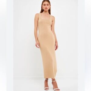 VICI Endless Rose Tan Camel Midi Dress